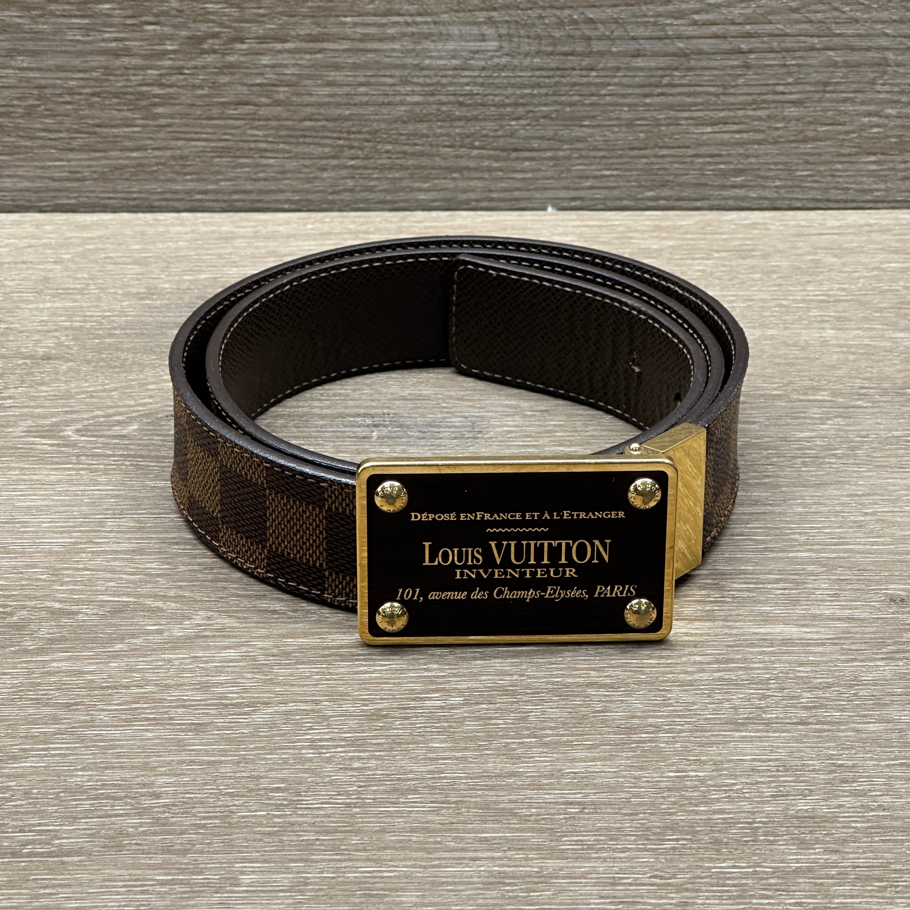 Louis Vuitton Inventeur Reversible Belt Damier Ebene Chicago