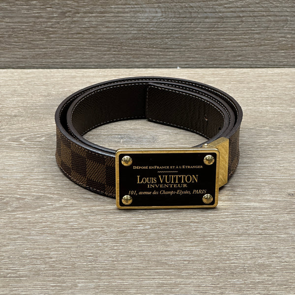 Louis Vuitton Inventeur Reversible Belt - Damier Ebene