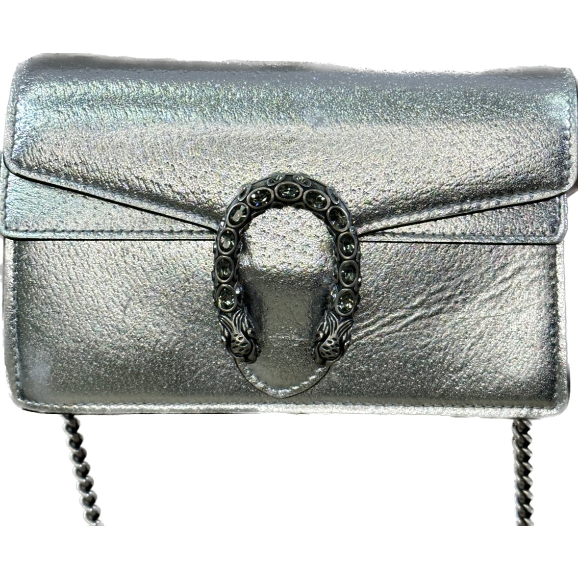 Gucci Dionysus Super Mini Metallic Leather Shoulder Bag - Gold