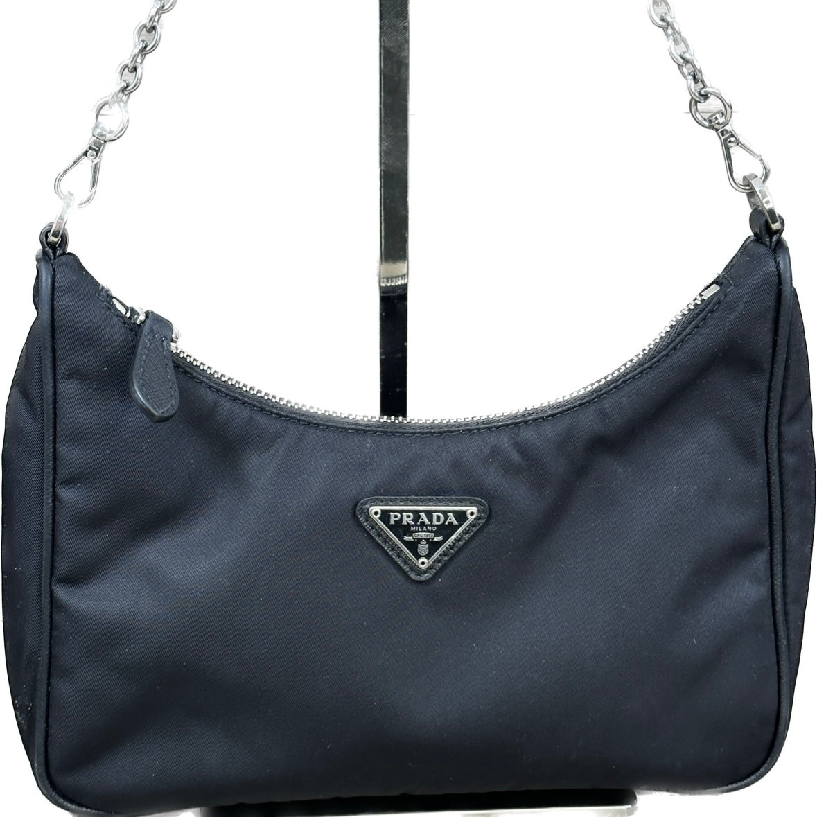 Re Nylon Shoulder Bag in Black - Prada
