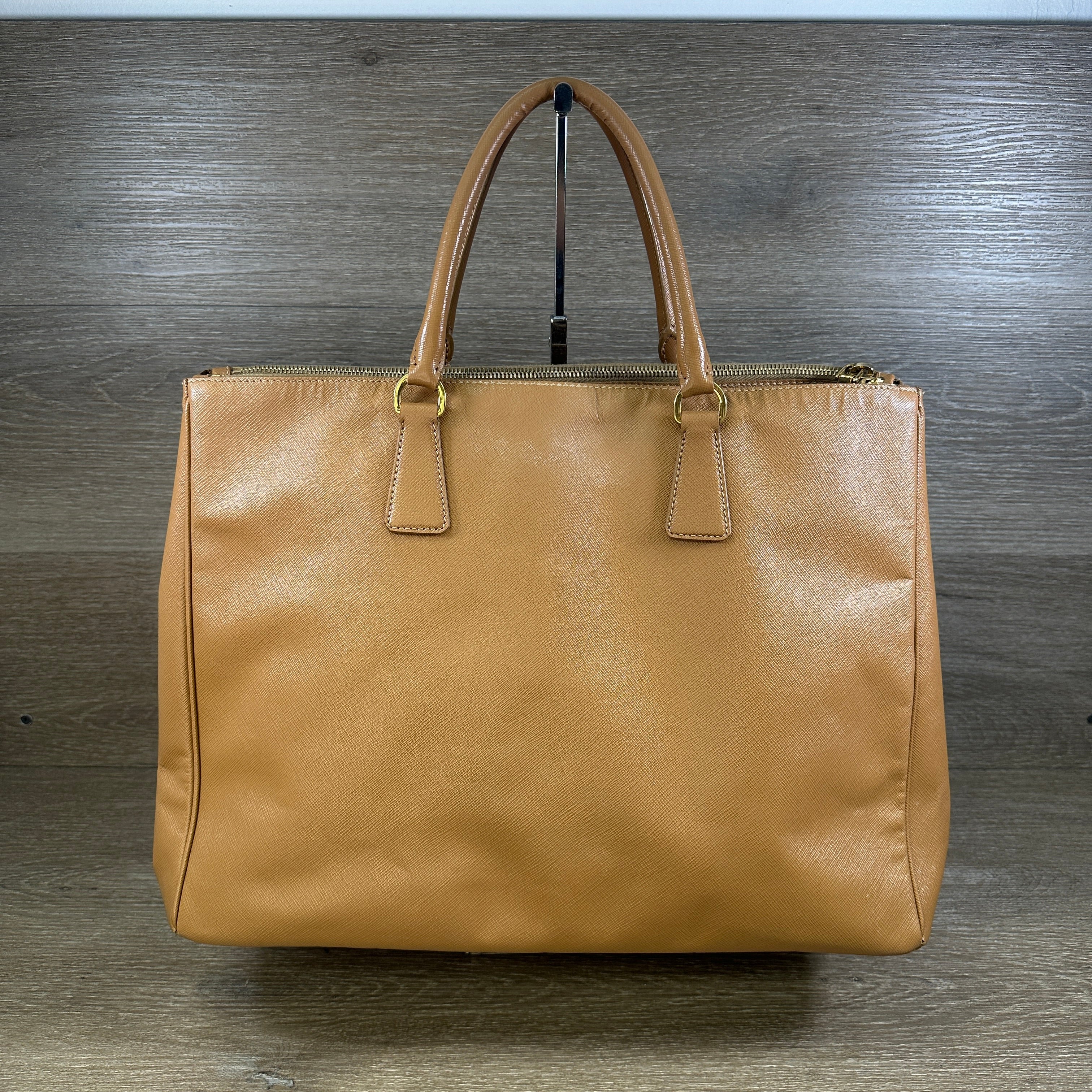 Prada Galleria Saffiano leather small tote crossbody bag in orange