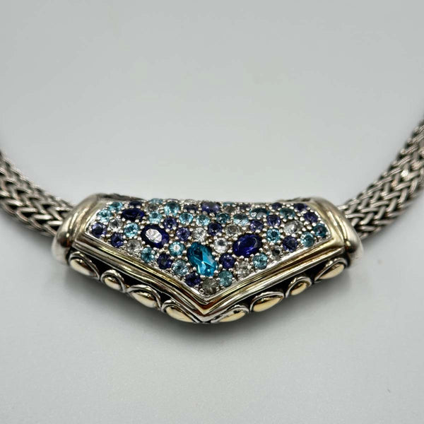 John Hardy Classic Chain Kali Lava Slider Necklace - Sterling Silver and Yellow Gold