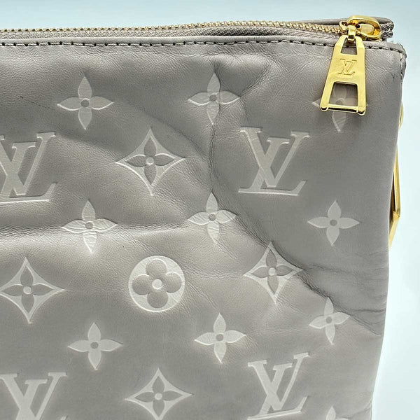 Louis Vuitton Coussin PM Monogram Embossed Shoulder Bag Grey