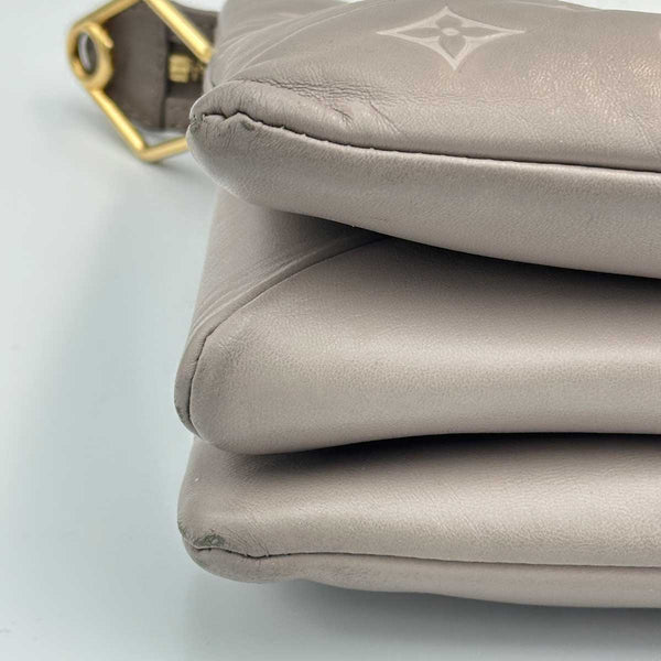 Louis Vuitton Coussin PM Monogram Embossed Shoulder Bag Grey