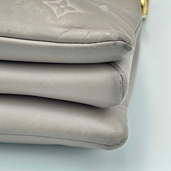 Louis Vuitton Coussin PM Monogram Embossed Shoulder Bag Grey