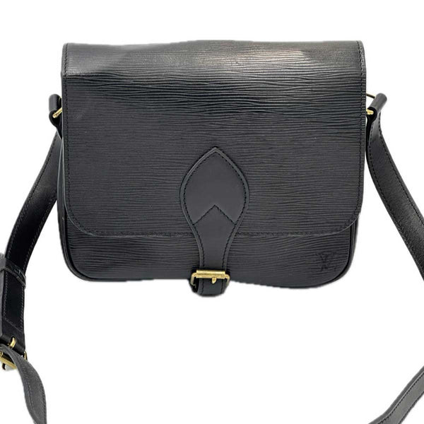 Louis Vuitton Epi Cartouchiere MM Black Shoulder Bag