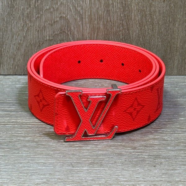 Louis Vuitton LV Initials Belt Red Monogram Reversible - Size 38