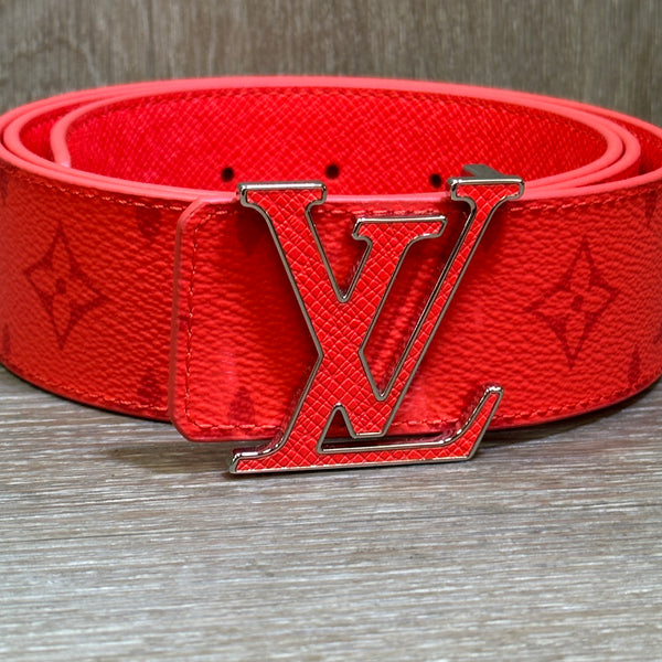 Louis Vuitton LV Initials Belt Red Monogram Reversible - Size 38