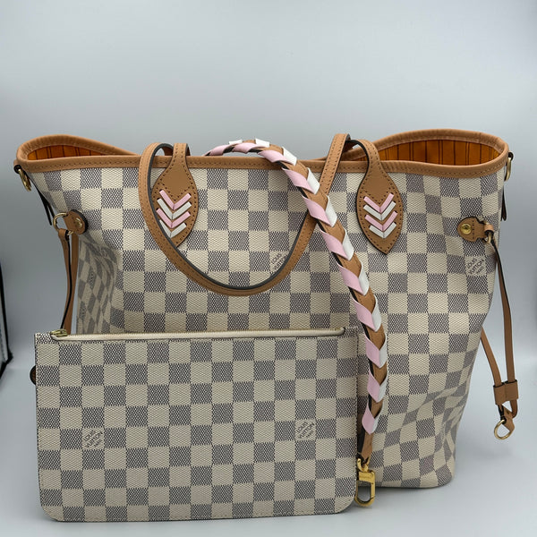 Louis Vuitton Neverfull MM Damier Azur - Braided - Orange