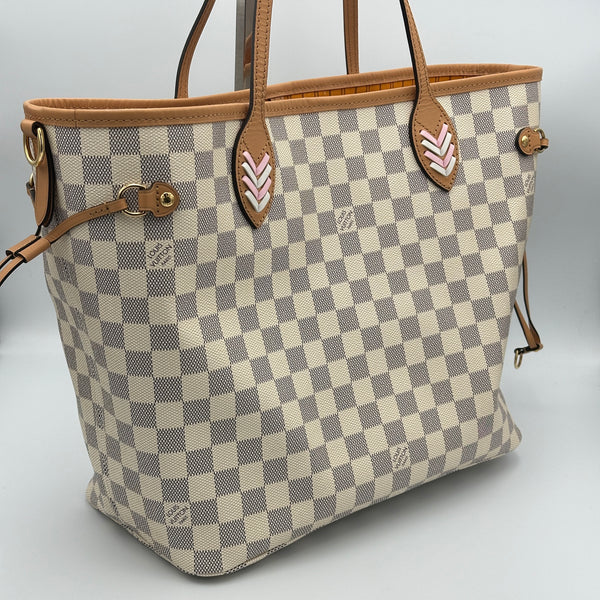 Louis Vuitton Neverfull MM Damier Azur - Braided - Orange