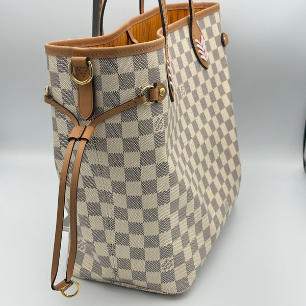 Louis Vuitton Neverfull MM Damier Azur - Braided - Orange