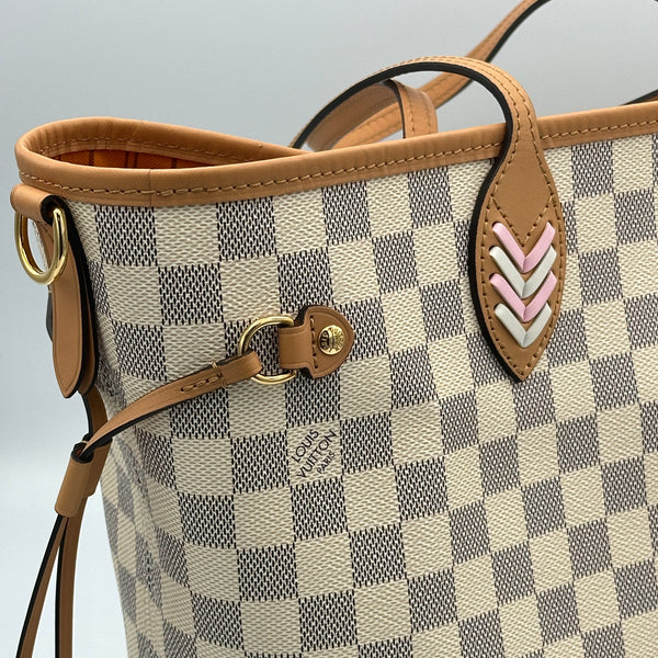 Louis Vuitton Neverfull MM Damier Azur - Braided - Orange