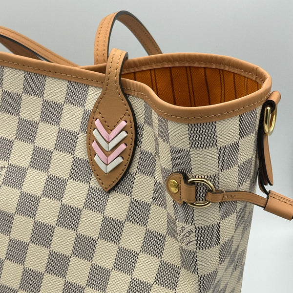 Louis Vuitton Neverfull MM Damier Azur - Braided - Orange