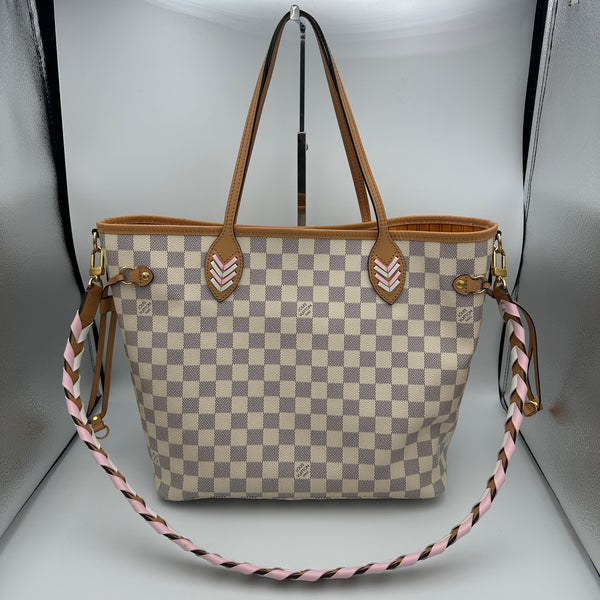 Louis Vuitton Neverfull MM Damier Azur - Braided - Orange