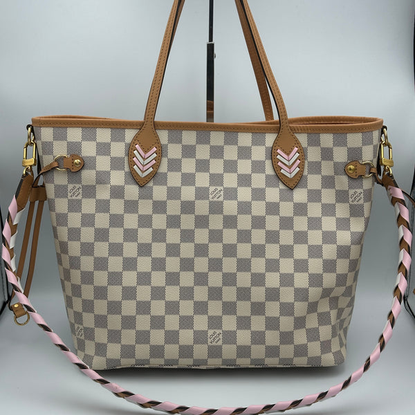Louis Vuitton Neverfull MM Damier Azur - Braided - Orange
