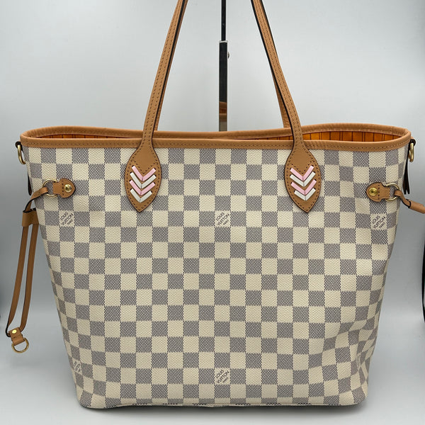 Louis Vuitton Neverfull MM Damier Azur - Braided - Orange