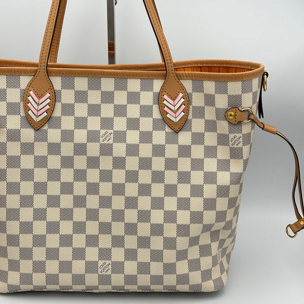 Louis Vuitton Neverfull MM Damier Azur - Braided - Orange
