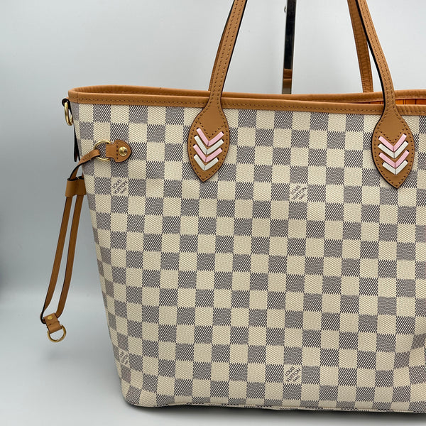 Louis Vuitton Neverfull MM Damier Azur - Braided - Orange