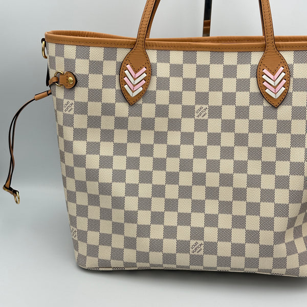 Louis Vuitton Neverfull MM Damier Azur - Braided - Orange