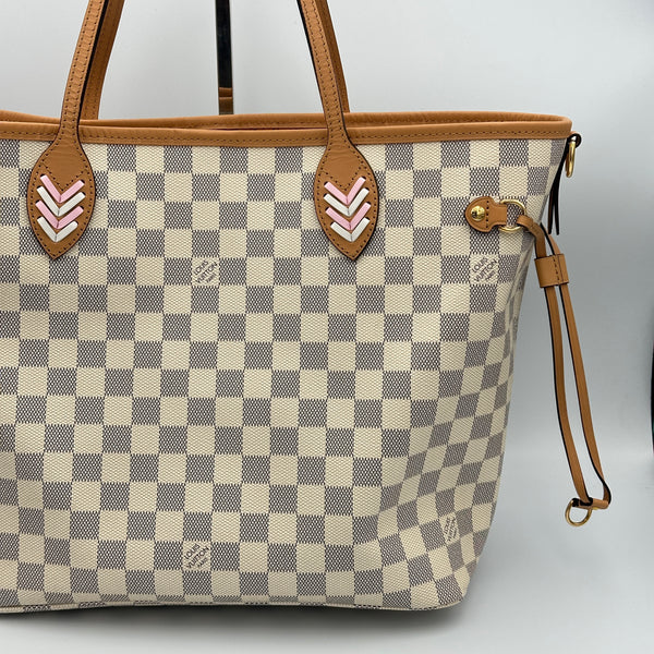 Louis Vuitton Neverfull MM Damier Azur - Braided - Orange