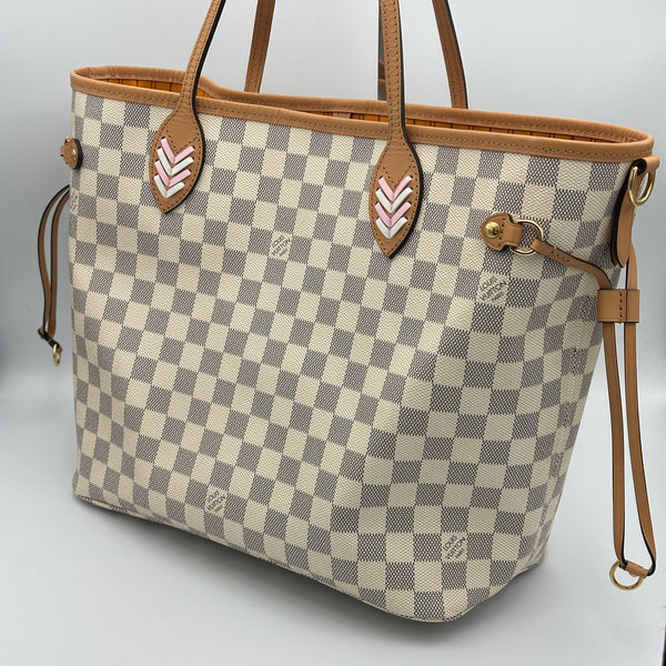 Louis Vuitton Neverfull MM Damier Azur - Braided - Orange