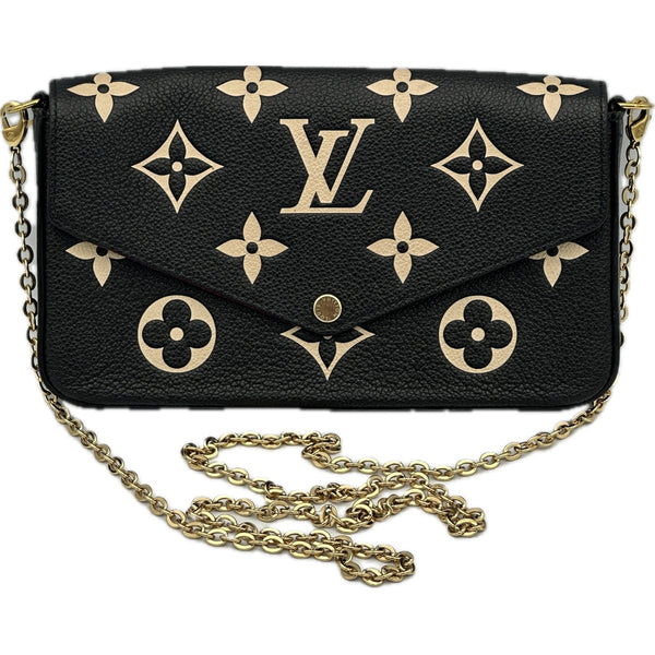 Louis Vuitton Pochette Félicie - Monogram Empriente Leather -Black / Beige