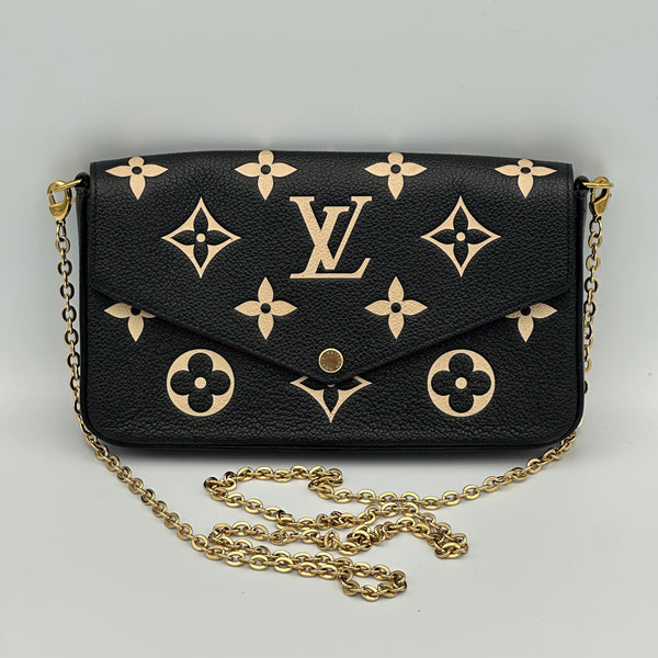 Louis Vuitton Pochette Félicie - Monogram Empriente Leather -Black / Beige