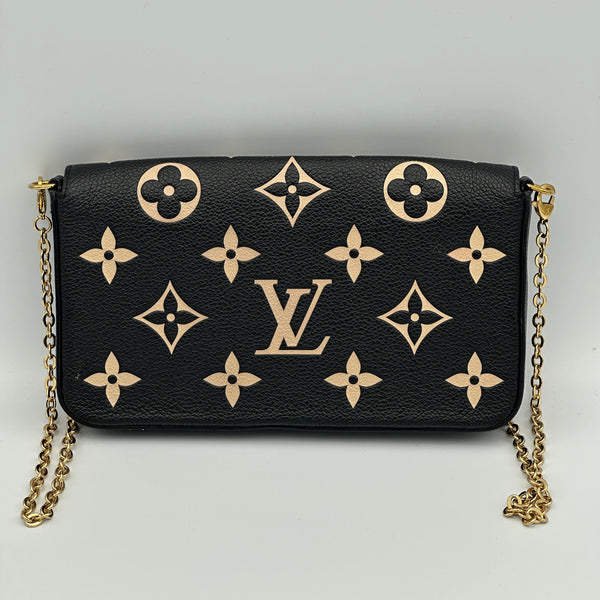 Louis Vuitton Pochette Félicie - Monogram Empriente Leather -Black / Beige