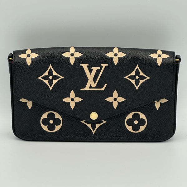 Louis Vuitton Pochette Félicie - Monogram Empriente Leather -Black / Beige