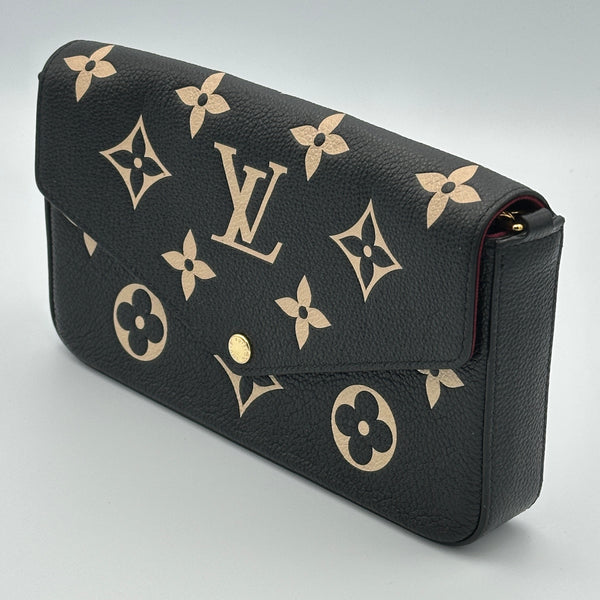 Louis Vuitton Pochette Félicie - Monogram Empriente Leather -Black / Beige