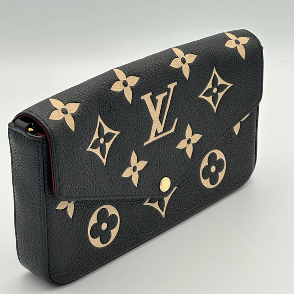 Louis Vuitton Pochette Félicie - Monogram Empriente Leather -Black / Beige