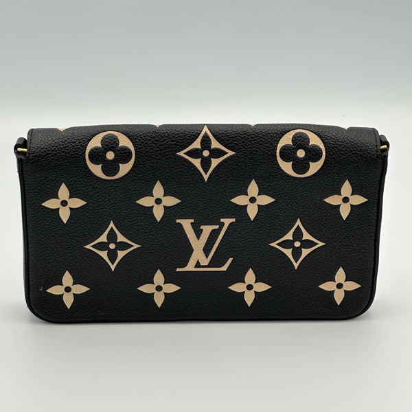 Louis Vuitton Pochette Félicie - Monogram Empriente Leather -Black / Beige