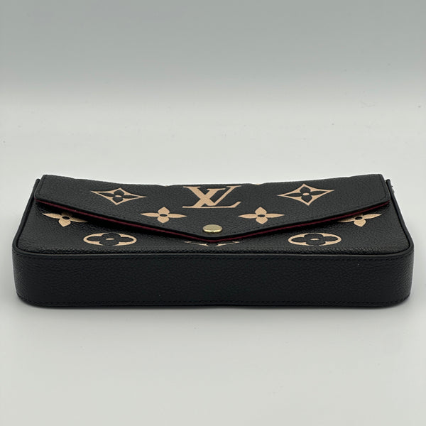 Louis Vuitton Pochette Félicie - Monogram Empriente Leather -Black / Beige