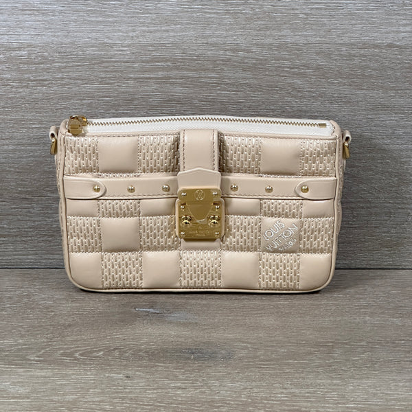 Louis Vuitton Quilted Lambskin Troca Pochette - Beige - Chicago Pawners & Jewelers