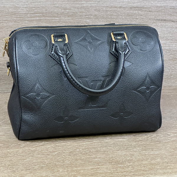 Louis Vuitton Speedy Bandoulière 25 - Giant Empriente Leather - Black - Chicago Pawners & Jewelers