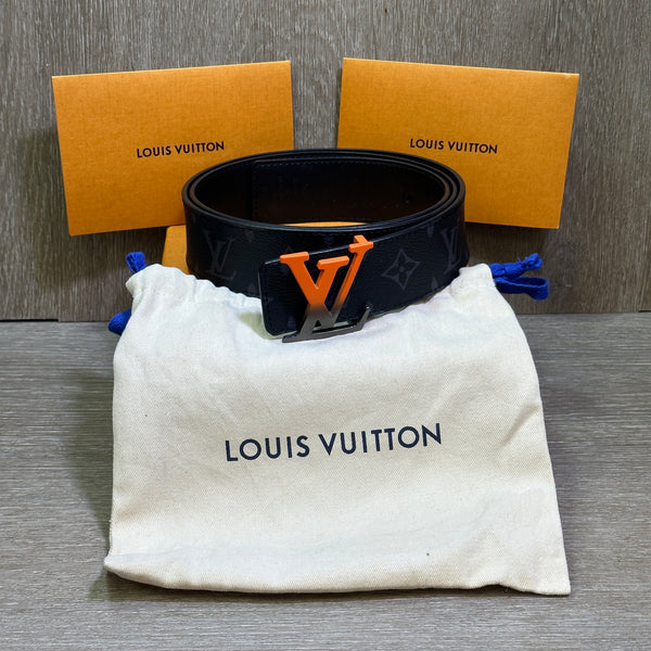 Louis Vuitton Spray Initials Monogram Eclipse Reversible Belt - Size 40