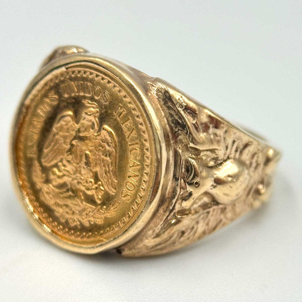Mexican Gold 2 1/2 Peso Coin Ring