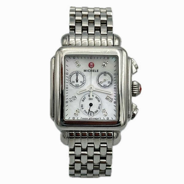 Michele Deco Diamond Stainless Steel Watch - Chicago Pawners & Jewelers