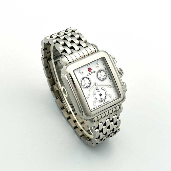 Michele Deco Diamond Stainless Steel Watch - Chicago Pawners & Jewelers