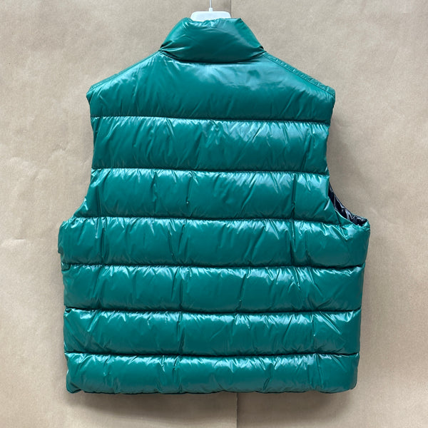 Moncler Ghany Quilted Glossed-Shell Down Vest Green - Size 7