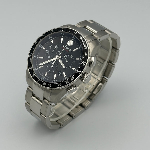 Movado Series 800 Chronograph - Black Dial - Stainless Steel