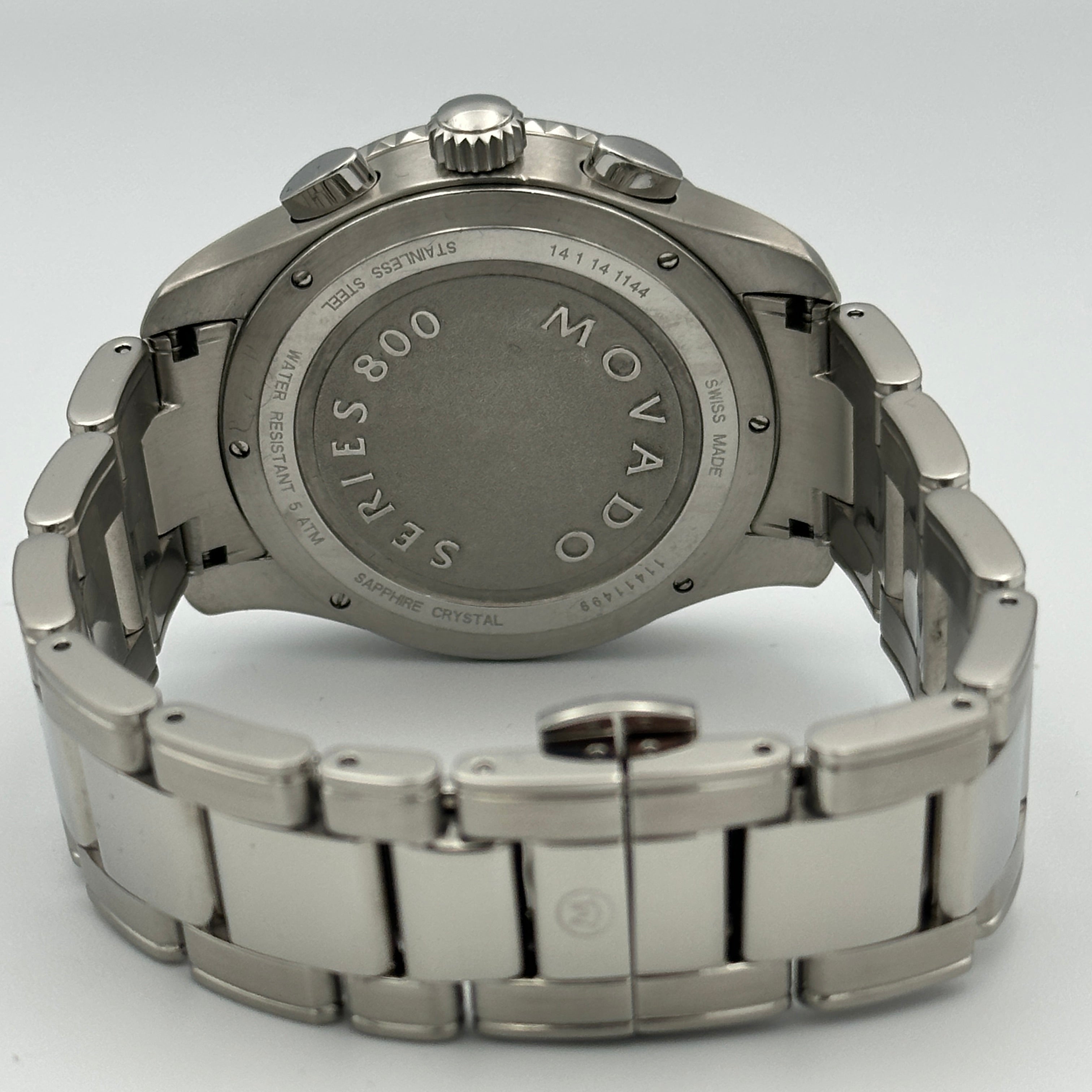 Movado Series 800 Chronograph Black Dial Stainless Steel