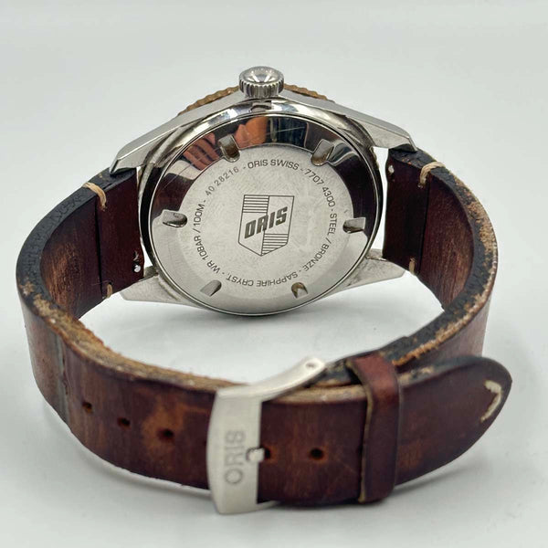 Oris Divers Sixty-Five Green Dial - Brown Leather Strap