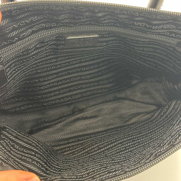 Prada Black Leather Top Handle Bag
