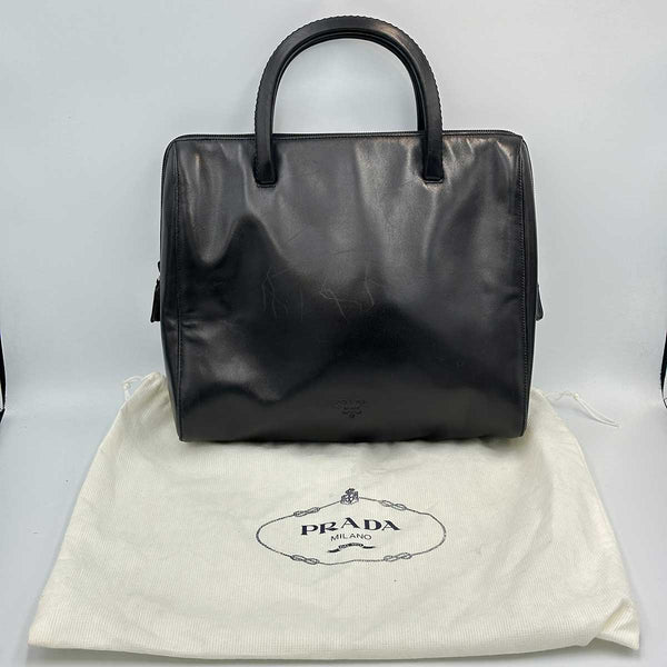 Prada Black Leather Top Handle Bag