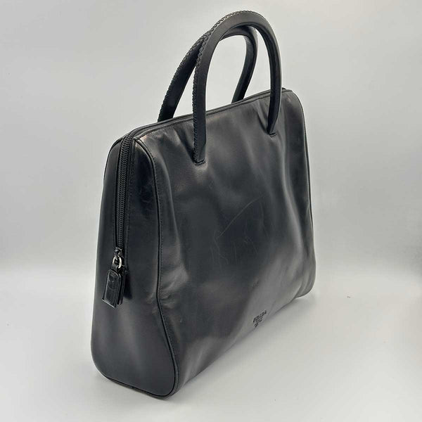 Prada Black Leather Top Handle Bag