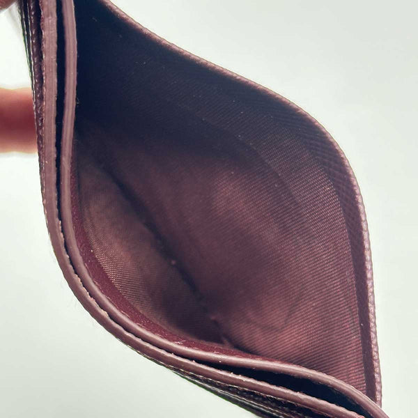 Prada Saffiano Leather Card Holder - Burgundy
