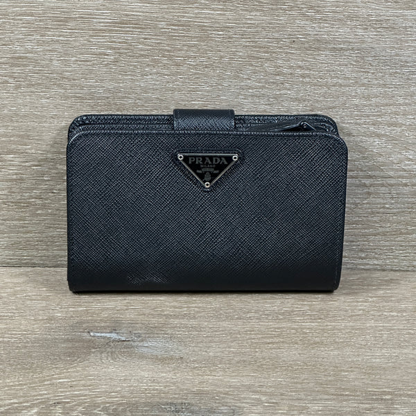Prada Small Saffiano Leather Wallet - Black - Chicago Pawners & Jewelers