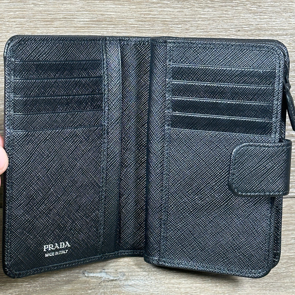 Prada Small Saffiano Leather Wallet - Black - Chicago Pawners & Jewelers