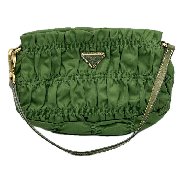 Prada Tessuto Gaufre Shoulder Bag - Green